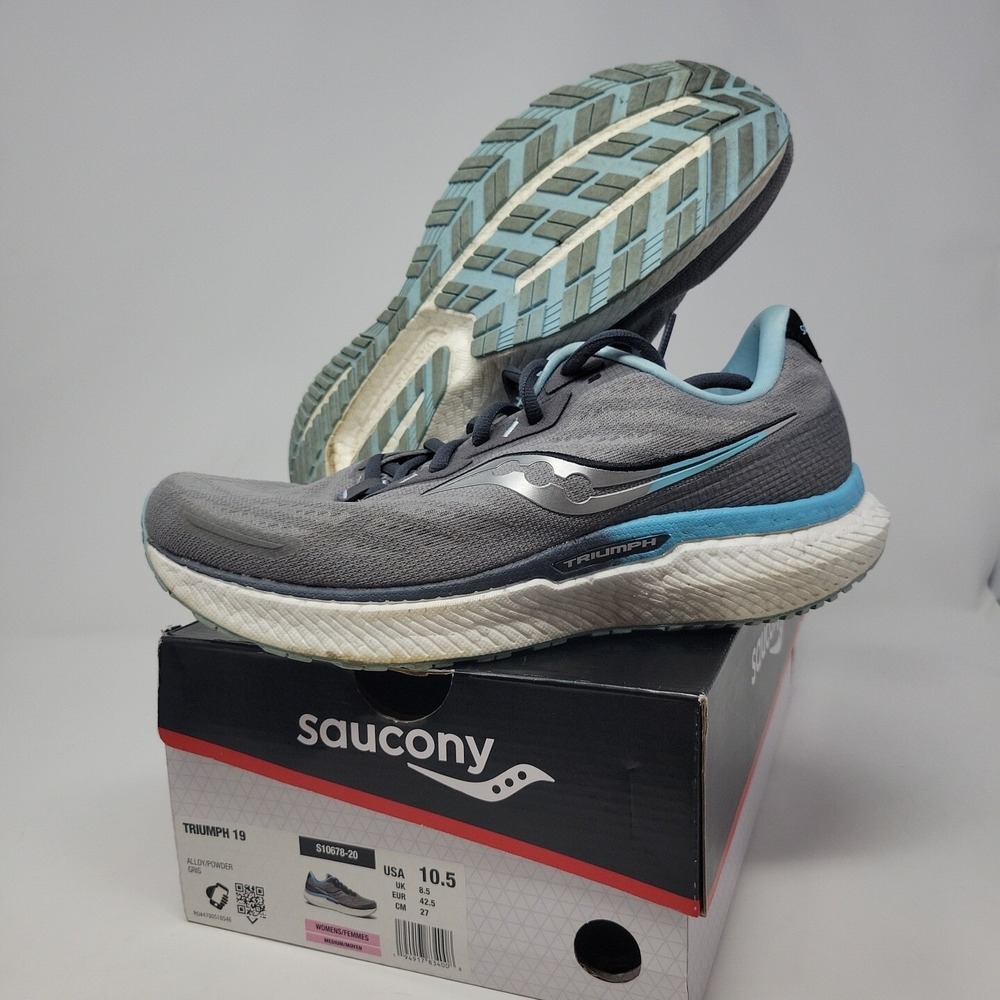 Saucony Womens Triumph 19 S10678-20 Gray Running Shoes Sneakers Size‎ 10.5